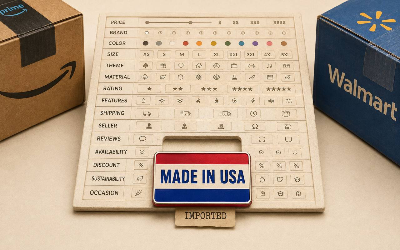 Amazon e Walmart, dateci un filtro MADE IN USA.