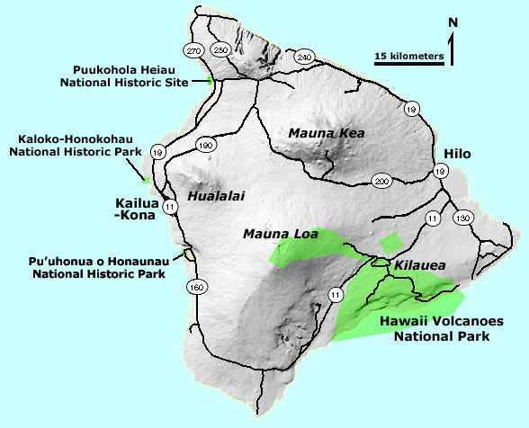 United States Geological Survey map of Hawaii Island