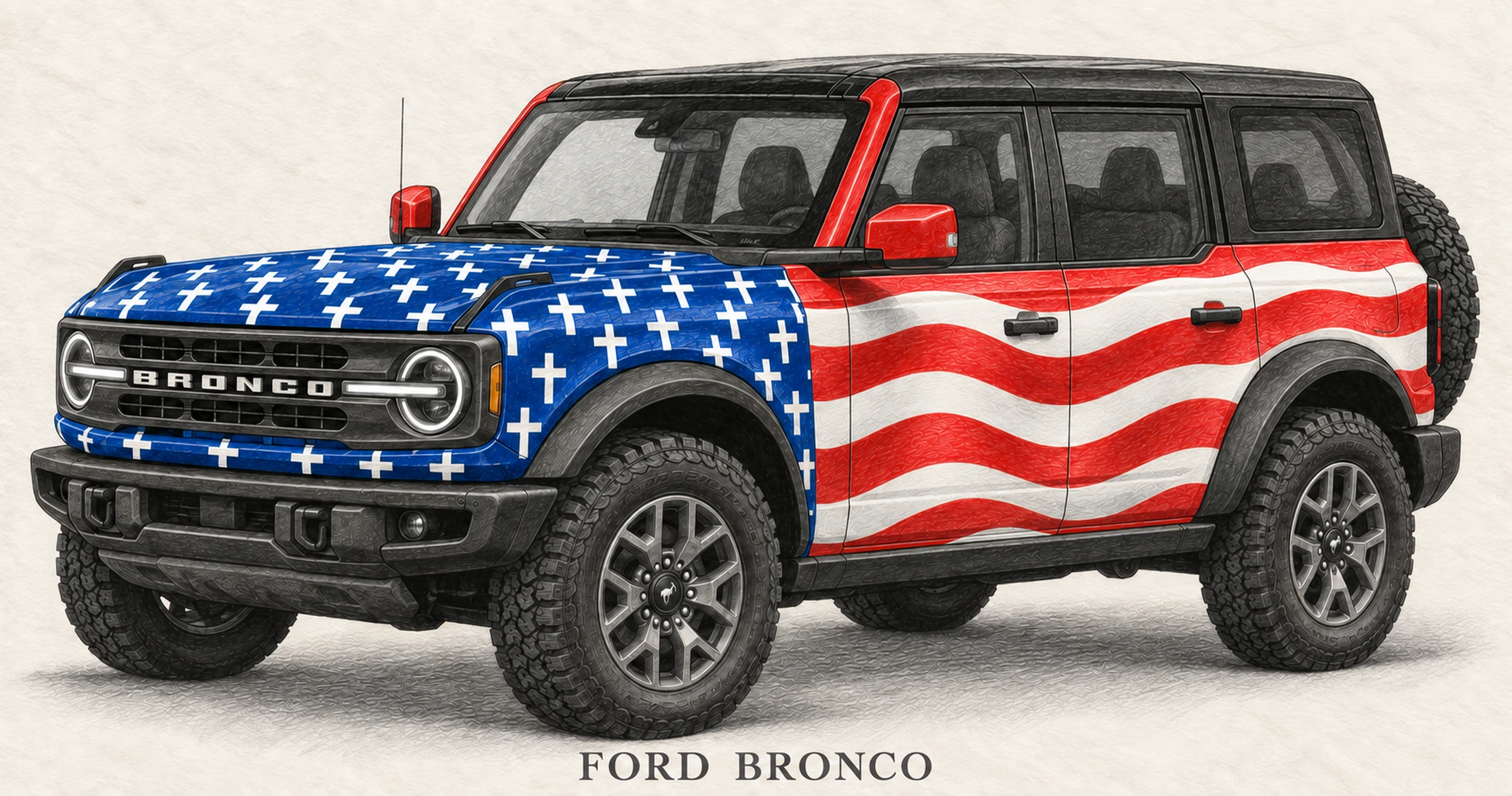 Illustrazione del concept del Ford Bronco.