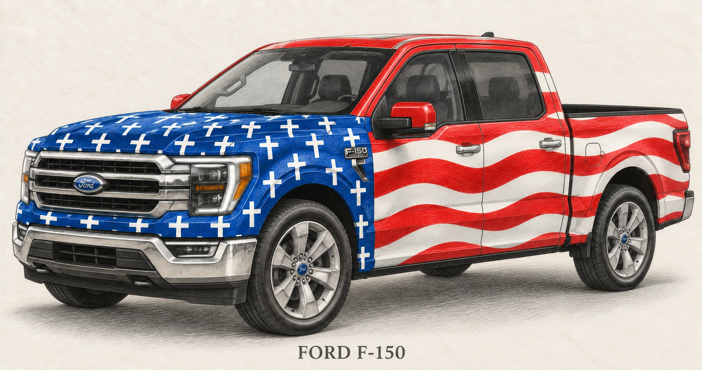 Illustrazione del concept di rivestimento Ford F-150