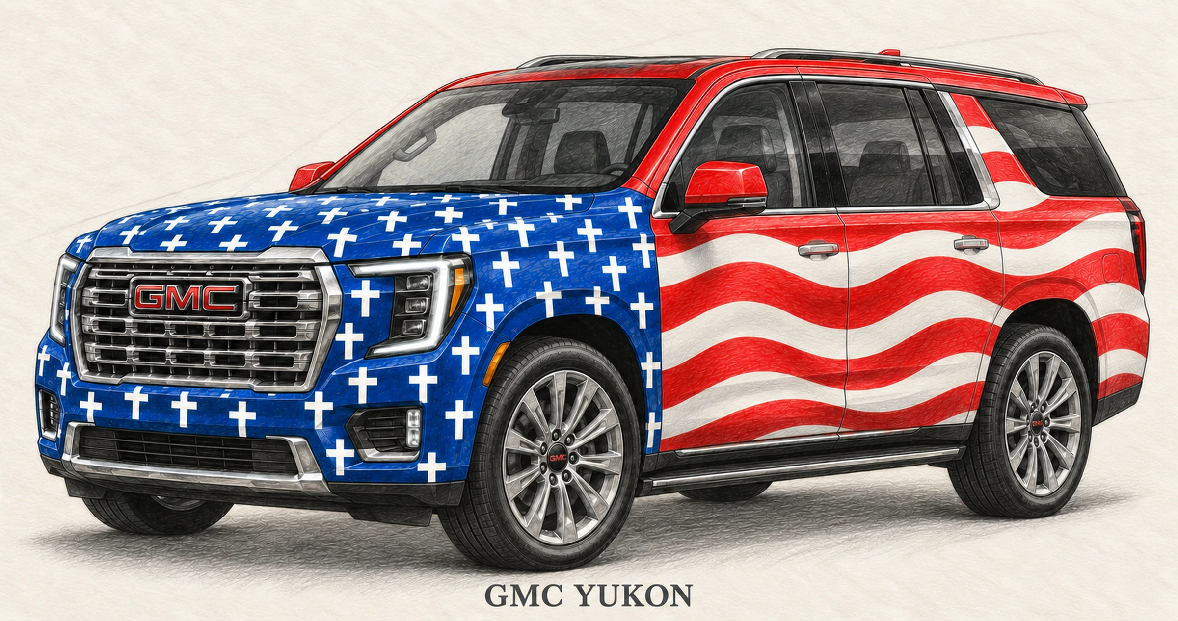 Illustrazione del concept del GMC Yukon.