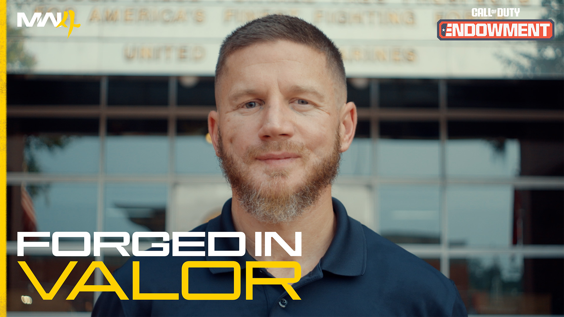 Kyle Carpenter in the official Forged in Valor series artwork.